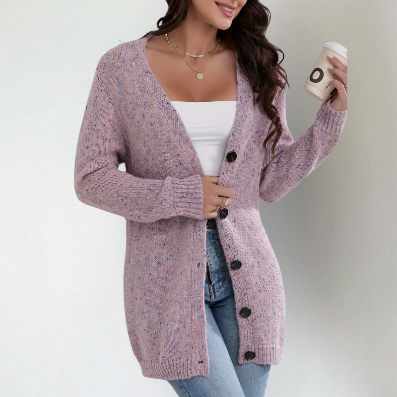 Beatrice | Long Button Cardigan