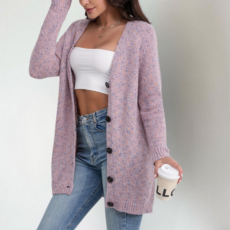 Beatrice | Long Button Cardigan