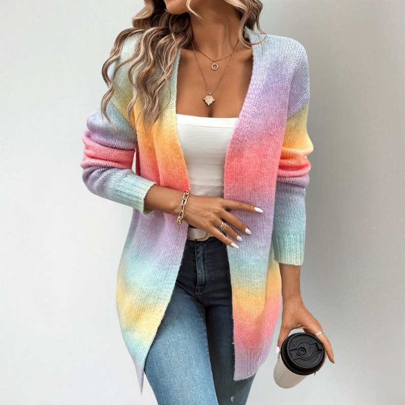 Eleanor | Rainbow Knit Cardigan