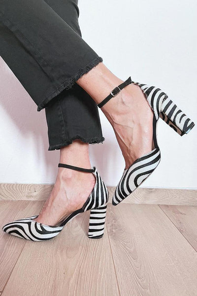 Adriana | Zebra Block Heels
