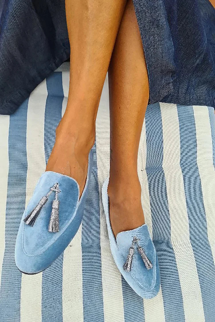 Kristen | Velvet Tassel Loafers