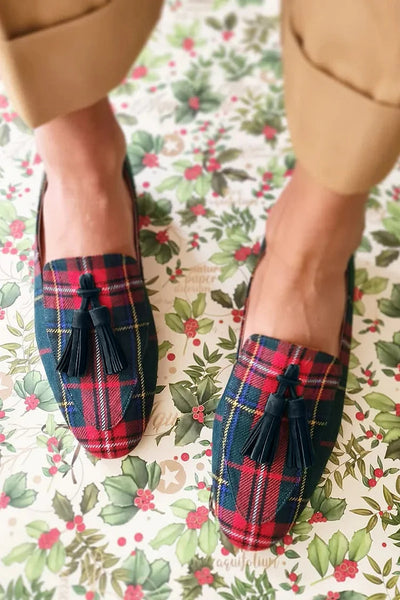 Jessica | Tartan Tassel Loafers