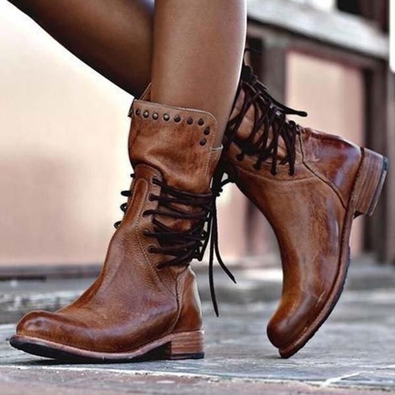 Elena | Vintage Lace-Up Boots