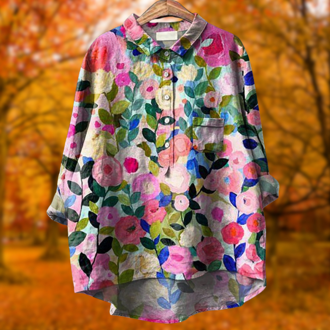 Lina | Vibrant Floral Embroidered Shirt