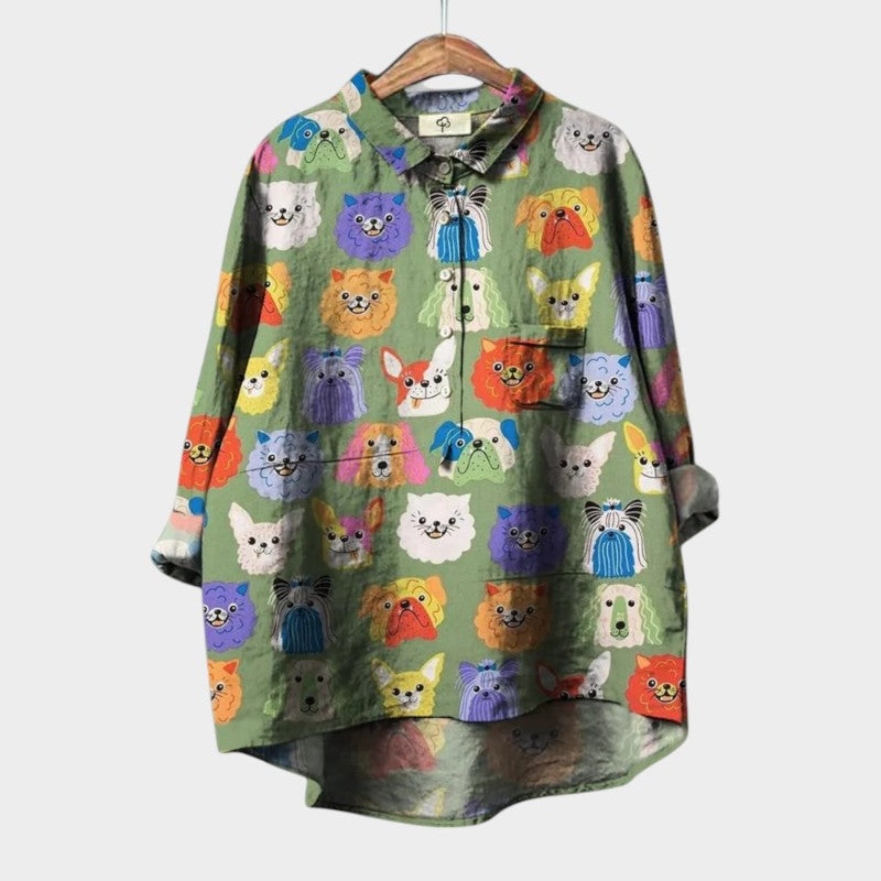 Thea | Playful Animal Blouse