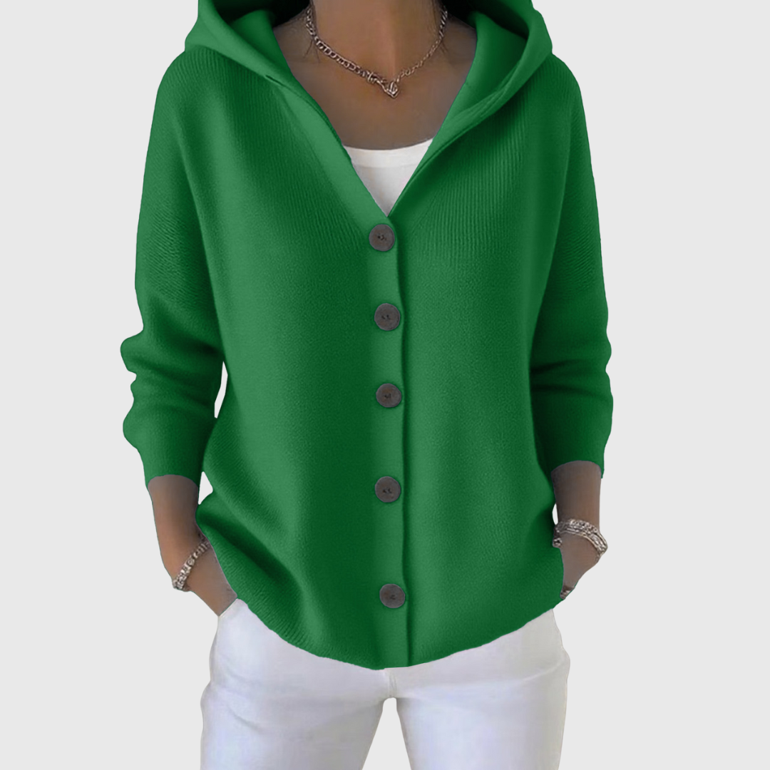Elaine | Cozy Button Hoodie