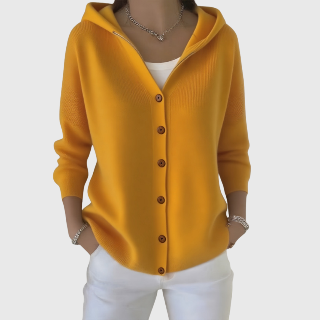 Elaine | Cozy Button Hoodie