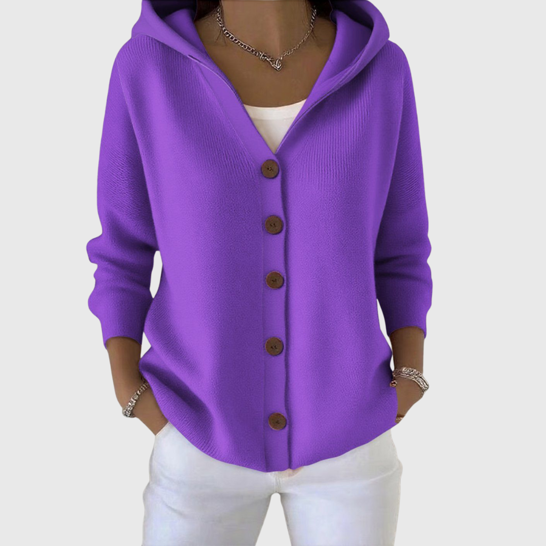 Elaine | Cozy Button Hoodie