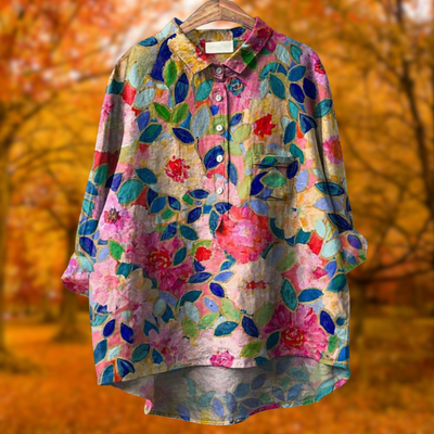 Lina | Vibrant Floral Embroidered Shirt