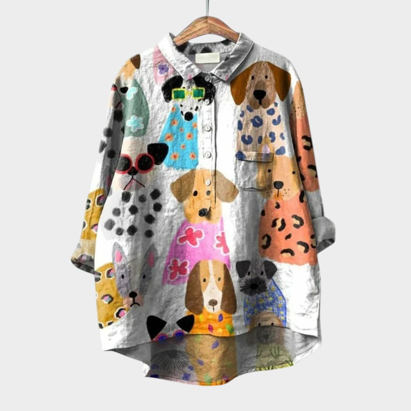 Thea | Playful Animal Blouse