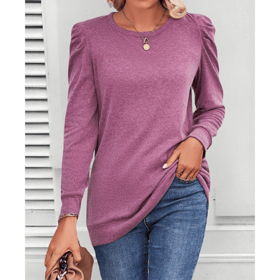 Darlene | Ruched Shoulder Long Sleeve Blouse