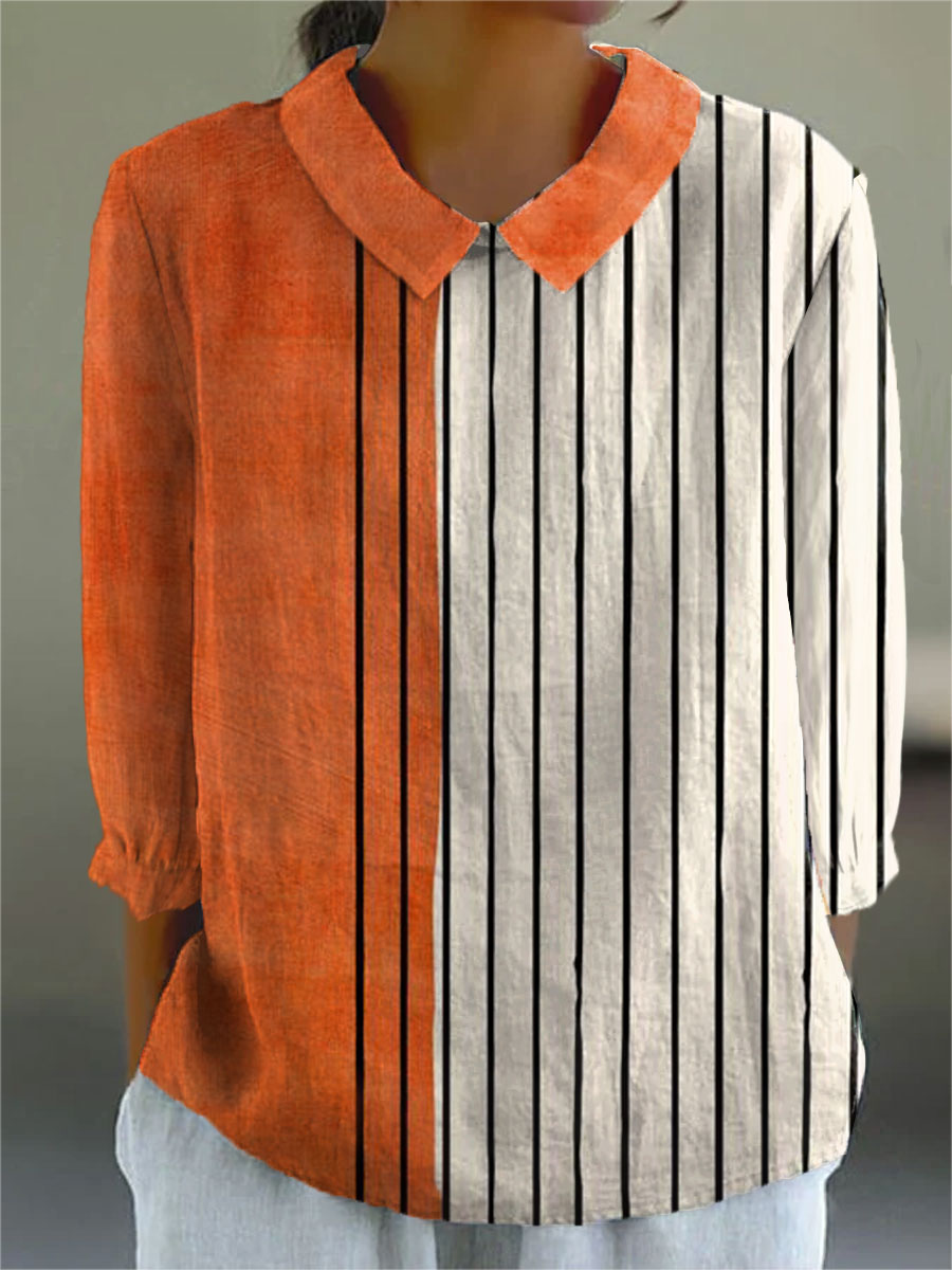 Janelle | Contrast Lines Blouse
