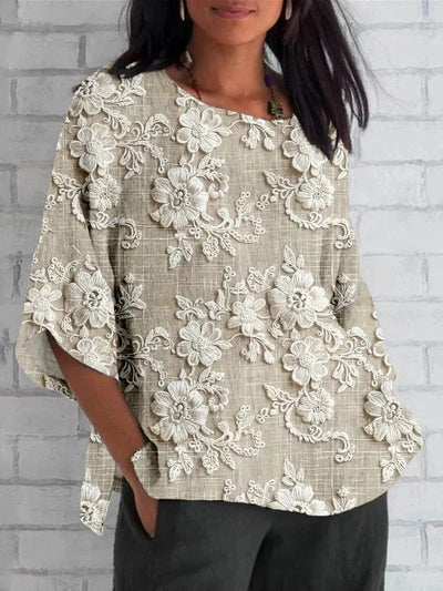Adriana | Elegant Blouse with Floral Embroidery
