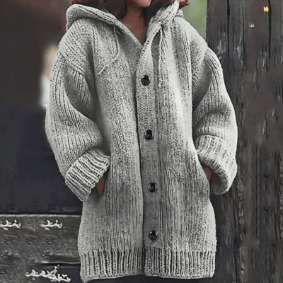 Magnolia | Classic Chunky Knit Hooded Cardigan