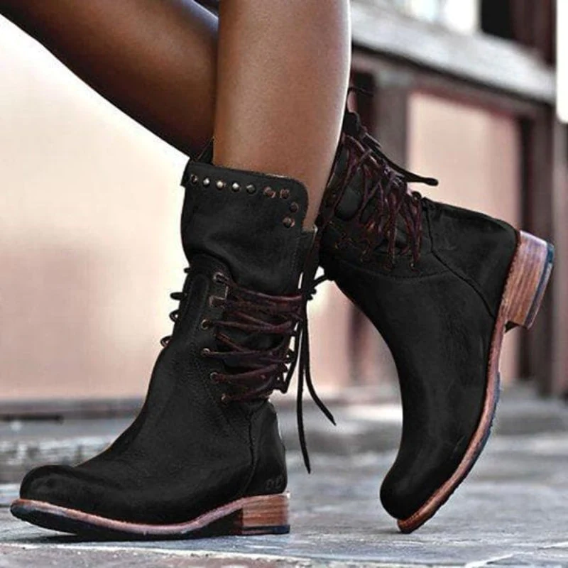 Elena | Vintage Lace-Up Boots