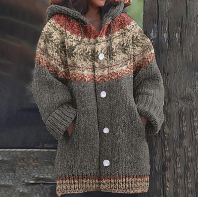 Jazelle | Rustic Nordic Hooded Cardigan