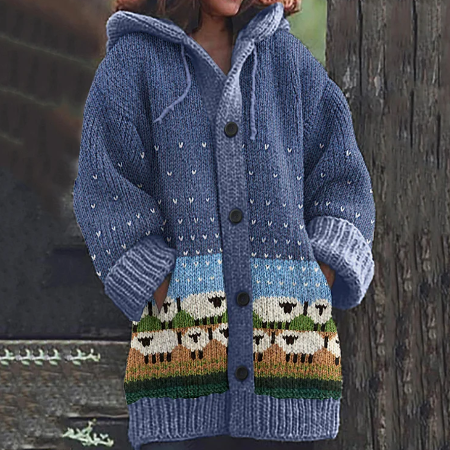 Deborah  | Nordic Hooded Knit Cardigan