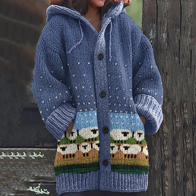 Deborah  | Nordic Hooded Knit Cardigan
