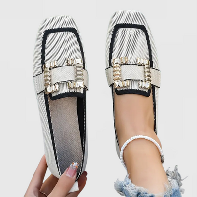 Risa | Crystal Buckle Loafers