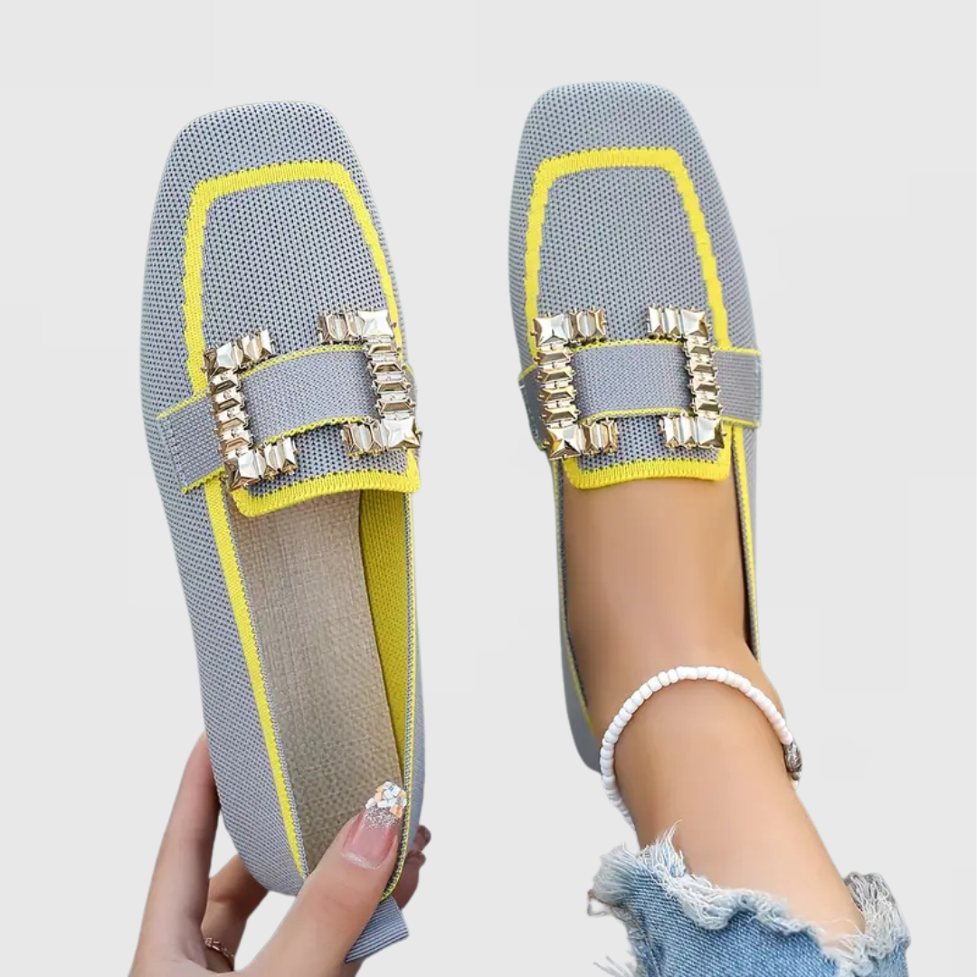 Risa | Crystal Buckle Loafers