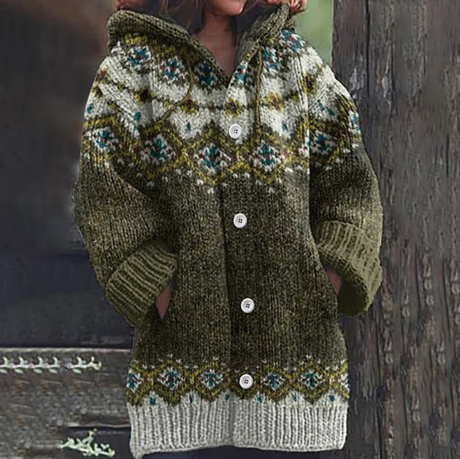 Jazelle | Rustic Nordic Hooded Cardigan