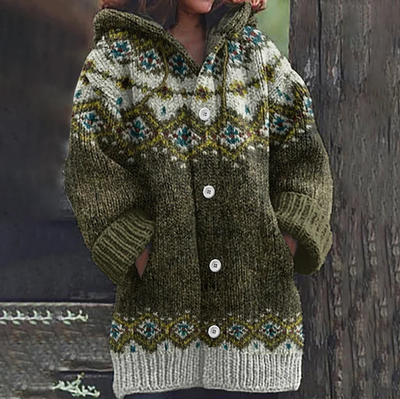 Jazelle | Rustic Nordic Hooded Cardigan