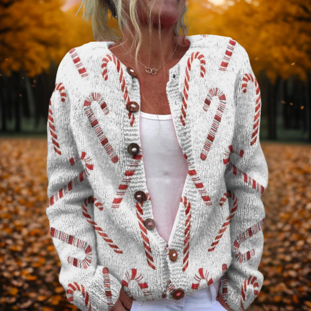 Claudia | Candy Cane Cardigan