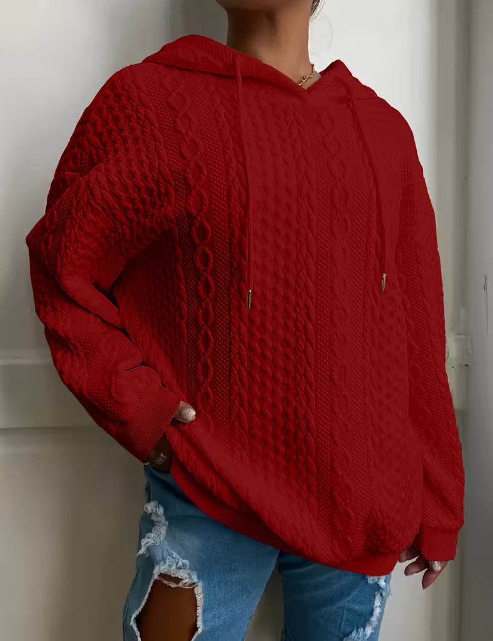 Nicole | Cable Knit Hoodie Sweater