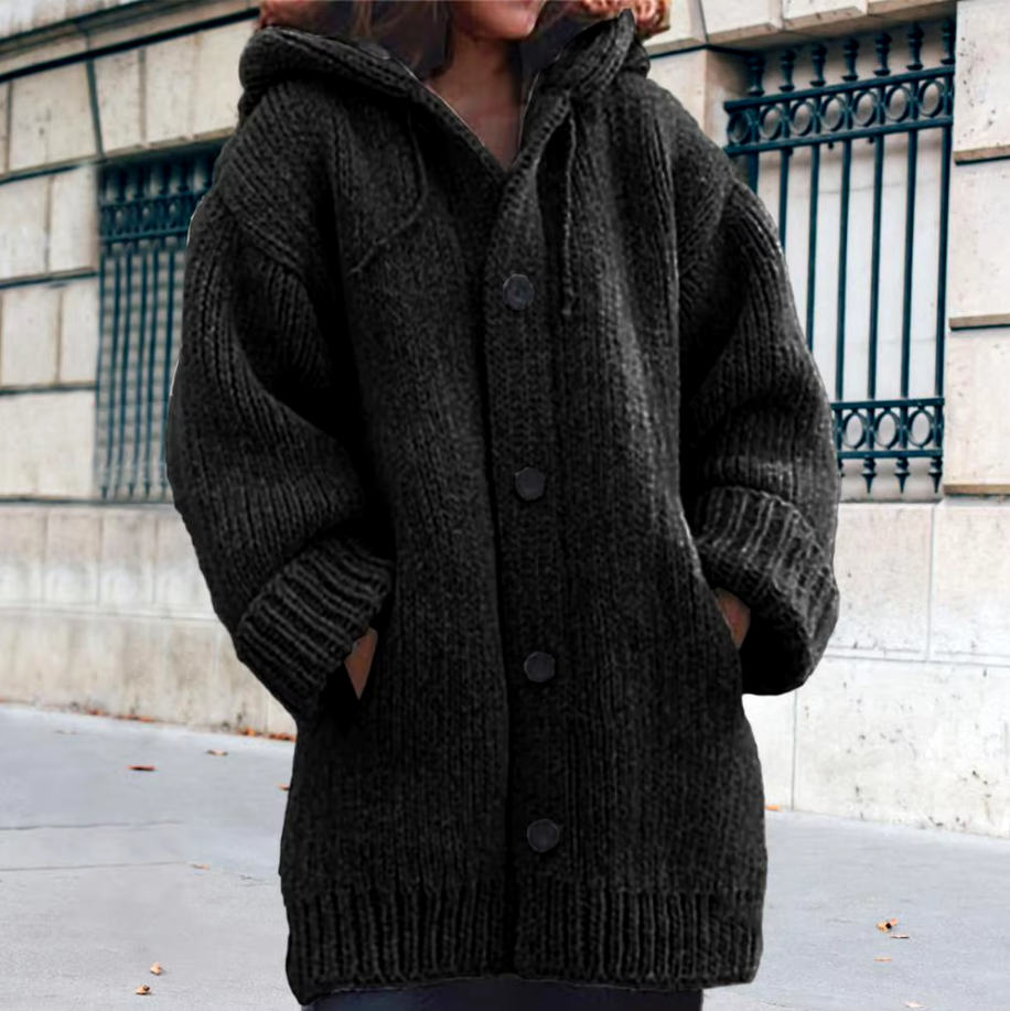 Magnolia | Classic Chunky Knit Hooded Cardigan