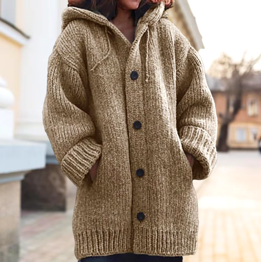 Magnolia | Classic Chunky Knit Hooded Cardigan