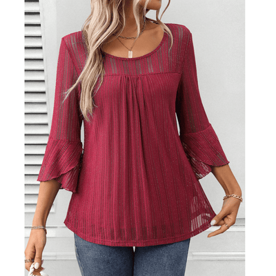 Colette | Sheer Flared Sleeve Blouse