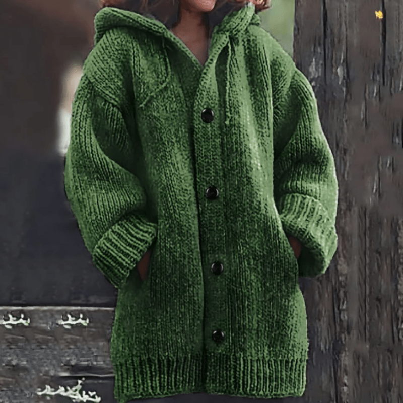 Magnolia | Classic Chunky Knit Hooded Cardigan
