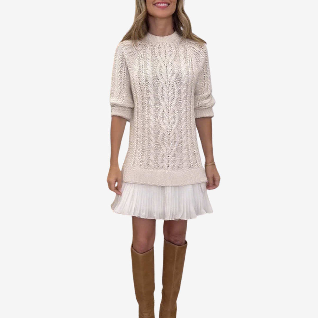Evelina | Cozy Layered Sweater Dress