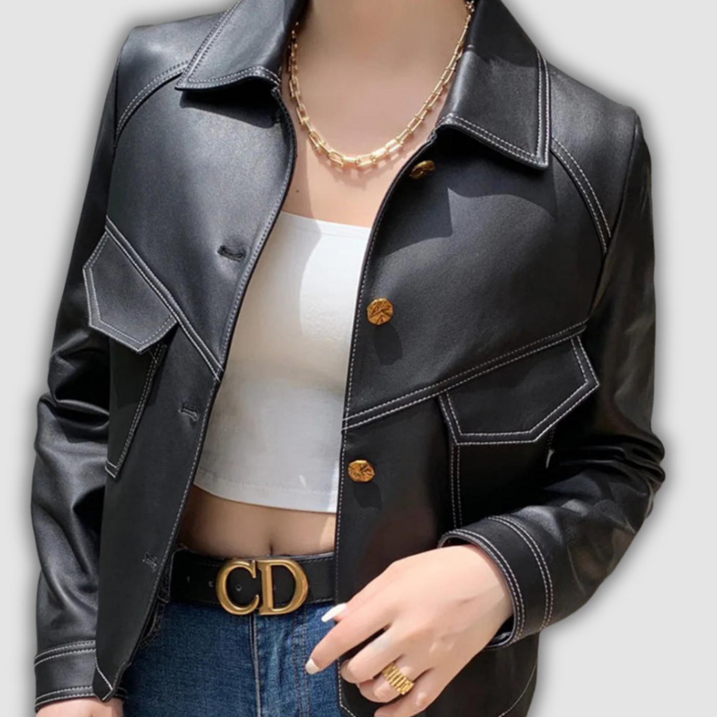 Amara | Structured Leather Jacket