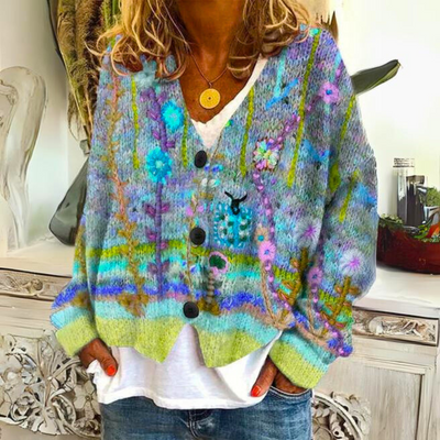 Monica | Boho Patchwork Knit Cardigan