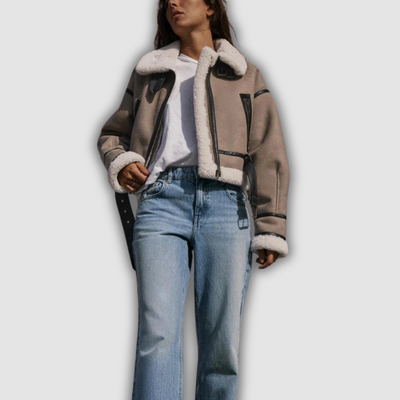 Vivian | Shearling Aviator Jacket