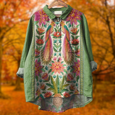 Lina | Vibrant Floral Embroidered Shirt