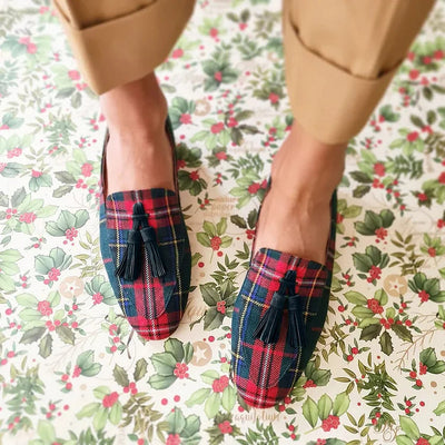 Jessica | Tartan Tassel Loafers