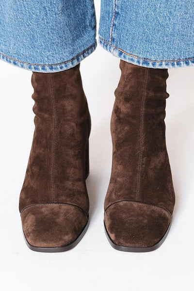 Elise | Velvet Square-Toe Boots