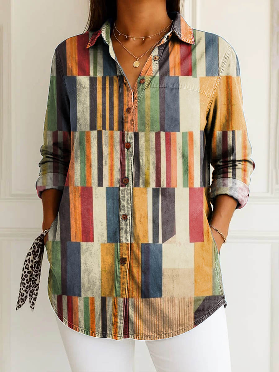 Ivory | Retro Lines Shirt