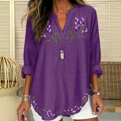 Stella | Embroidered Floral Shirt