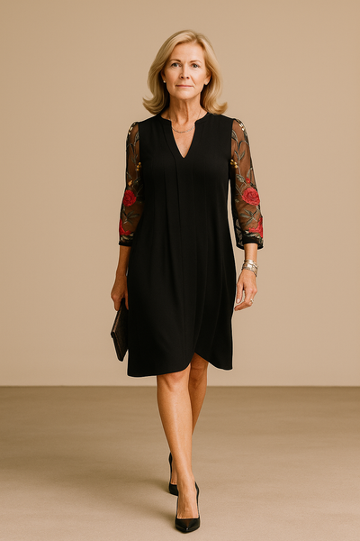 Elara | Midnight Rose Dress