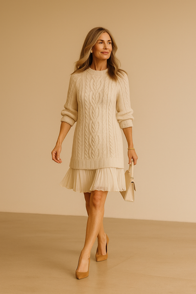 Evelina | Cozy Layered Sweater Dress
