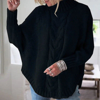 Tracey | Relaxed Cable Poncho Sweater