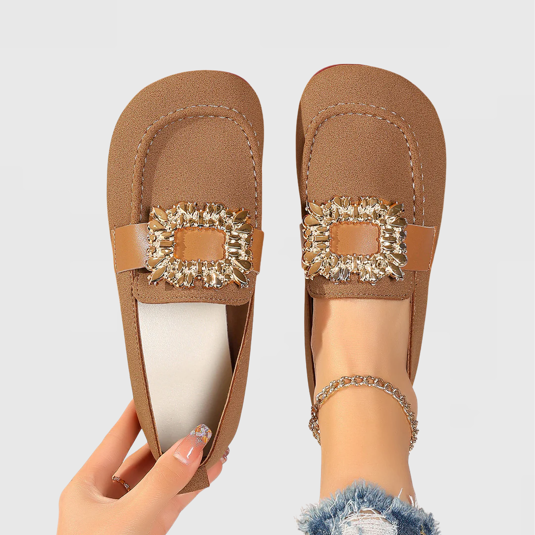 Azalea | Elegant Loafers with Crystal Buckle