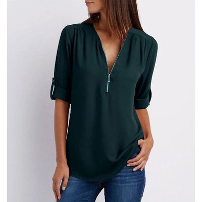 Demi | Zipper Detail Blouse