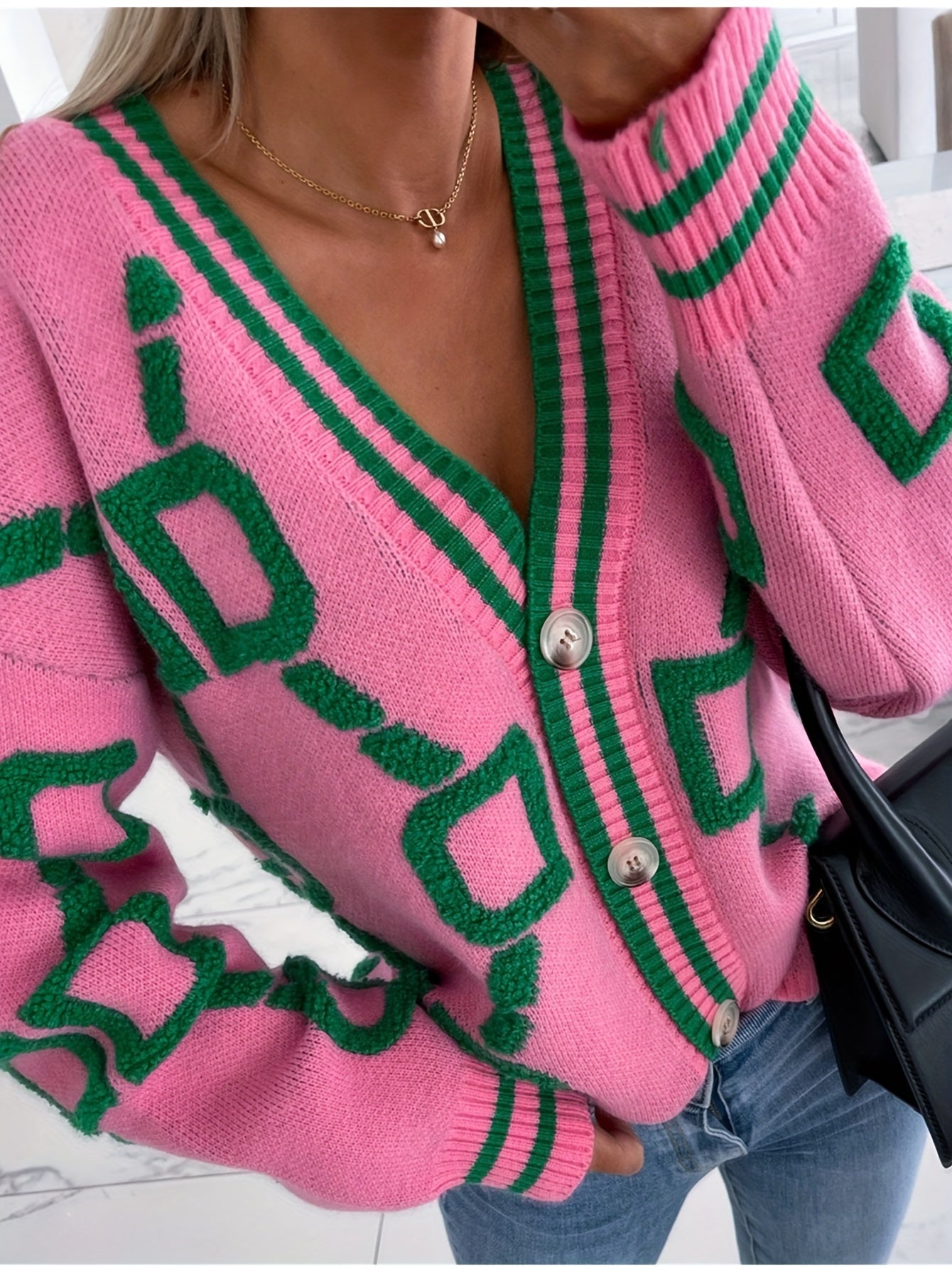 Kristina | Bold Geometry Cardigan