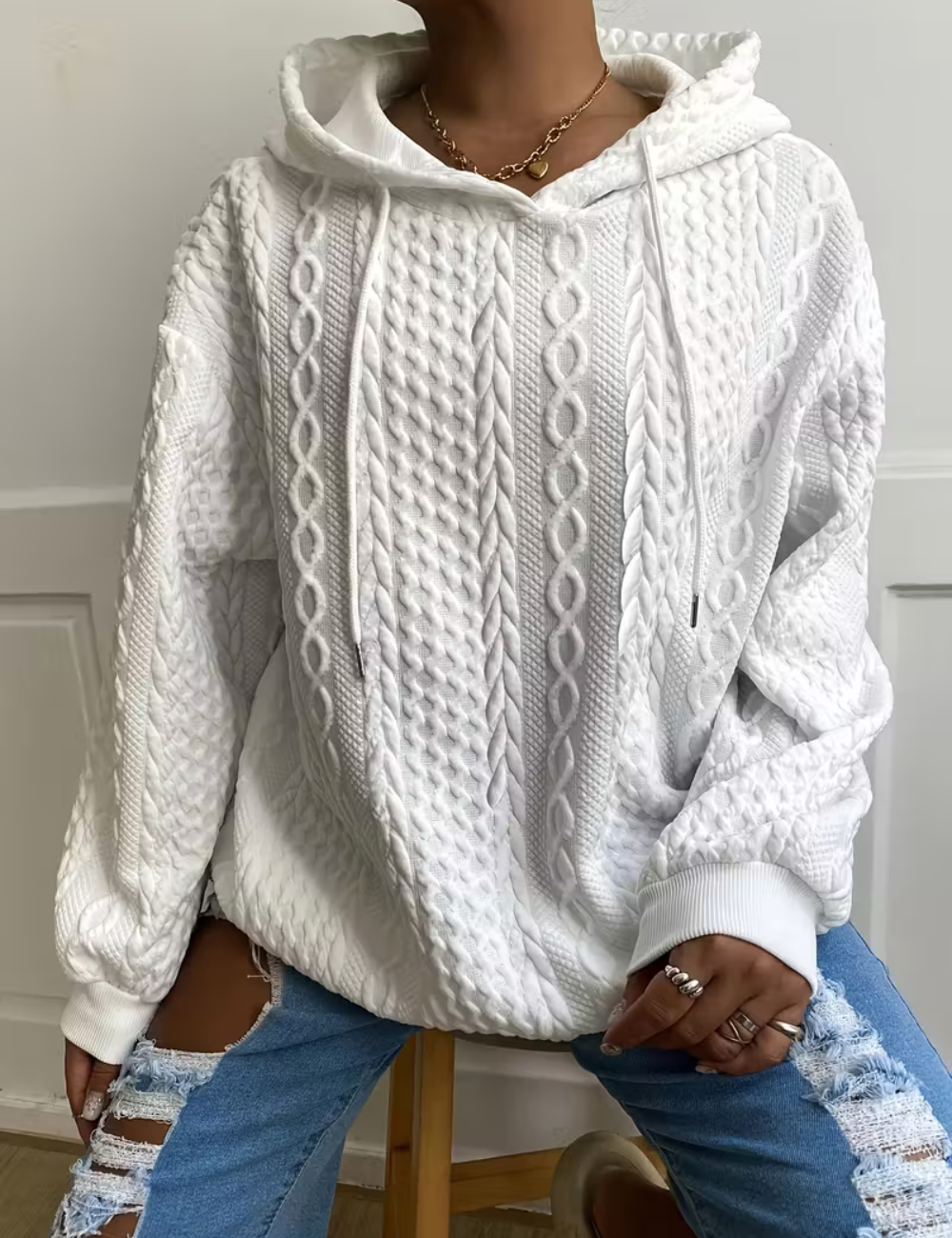 Nicole | Cable Knit Hoodie Sweater