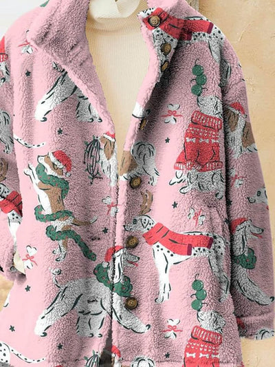 Frigg | Playful Dog Print Coat