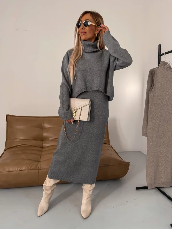 Natasha | Knitted Dress & Sweater Set